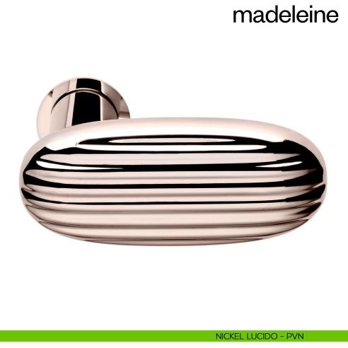Maniglia per porta Madeleine dnd Handles con rosetta minimale Unico nickel lucido