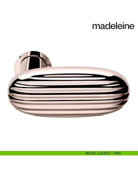 Maniglia per porta Madeleine dnd Handles con rosetta minimale Unico nickel lucido