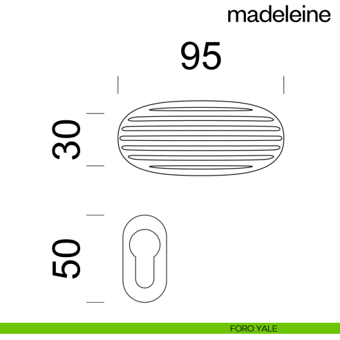Maniglia per porta Madeleine dnd Handles con rosetta minimale Unico foro yale