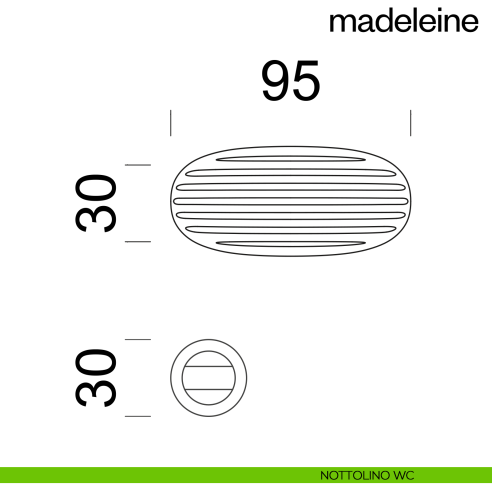 Maniglia per porta Madeleine dnd Handles con rosetta minimale Unico nottolino wc