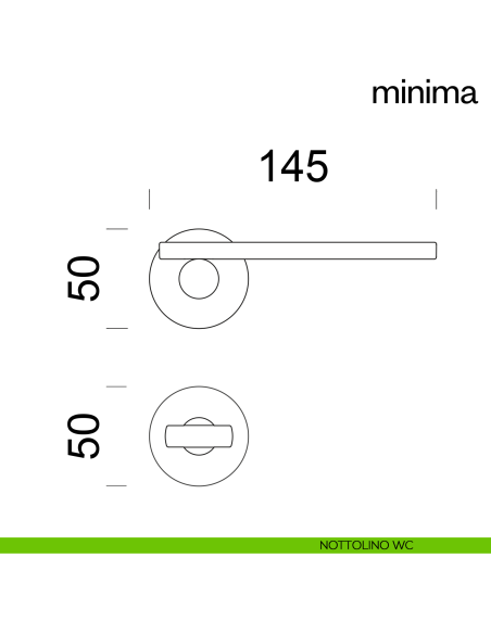 Maniglia per porta Minima dnd Handles nottolino wc