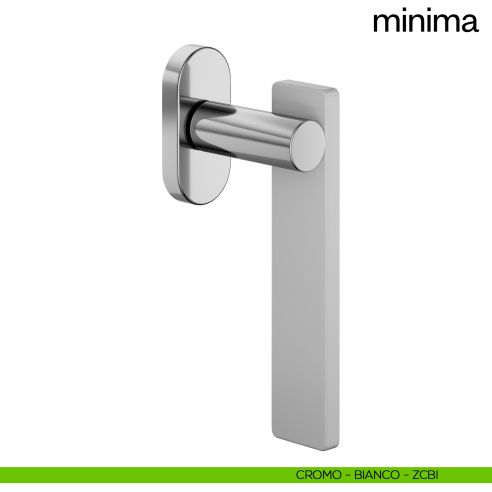 Maniglia per finestra martellina DK Minima dnd cromo - bianco