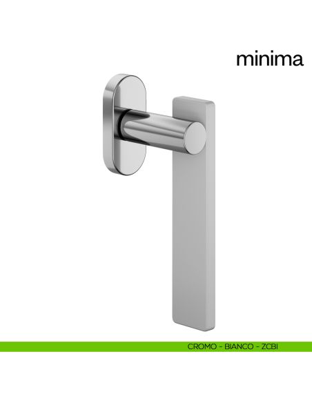 Maniglia per finestra martellina DK Minima dnd cromo - bianco