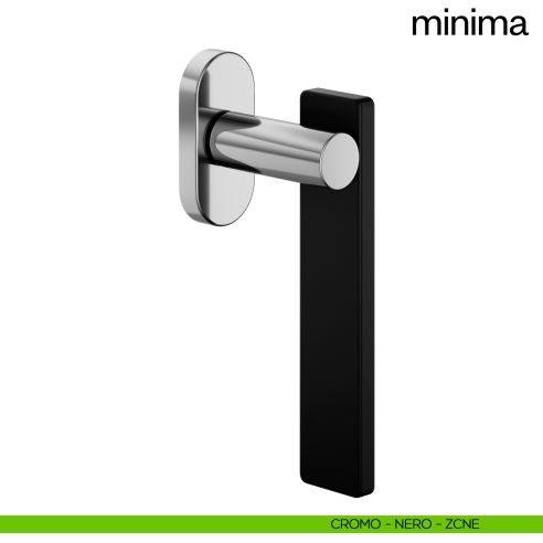 Maniglia per finestra martellina DK Minima dnd cromo - nero