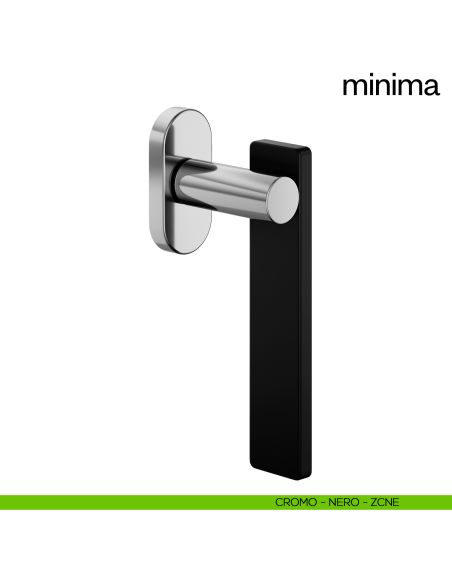 Maniglia per finestra martellina DK Minima dnd cromo - nero