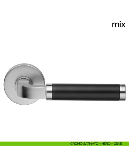 Maniglia per porta Mix dnd Handles cromo satinato + nero