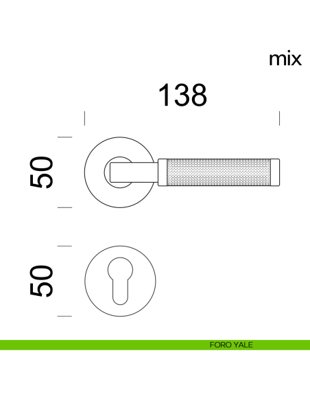 Maniglia per porta Mix dnd Handles foro yale