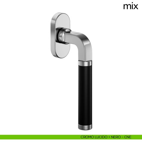 Maniglia per finestra martellina DK Mix dnd cromo lucido + nero