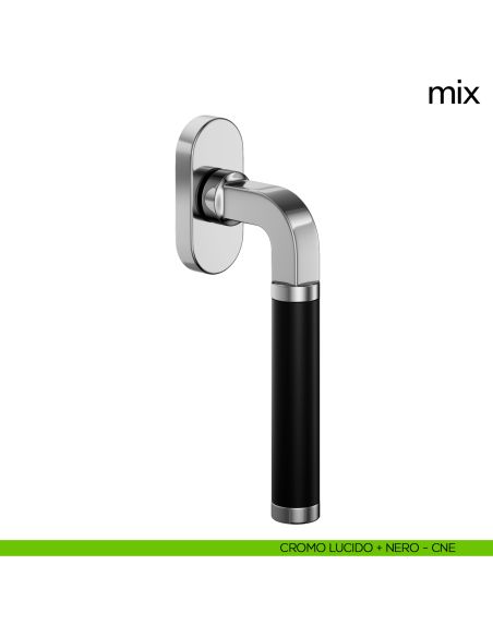 Maniglia per finestra martellina DK Mix dnd cromo lucido + nero