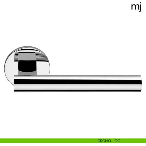 Maniglia per porta MJ Dnd Handles con rosetta tonda cromo lucido