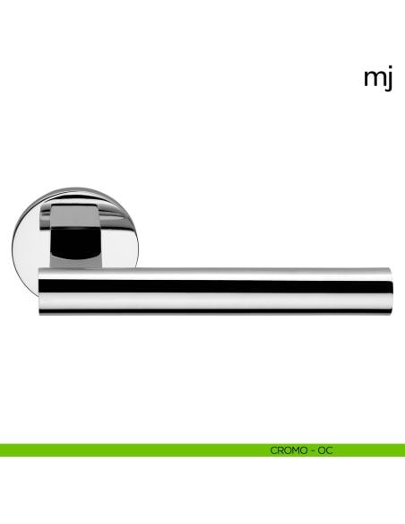 Maniglia per porta MJ Dnd Handles con rosetta tonda cromo lucido