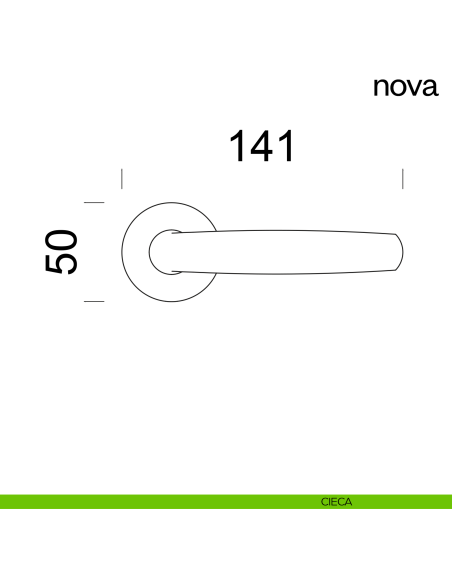 Maniglia per porta Nova dnd Handles con rosetta e bocchetta tonda