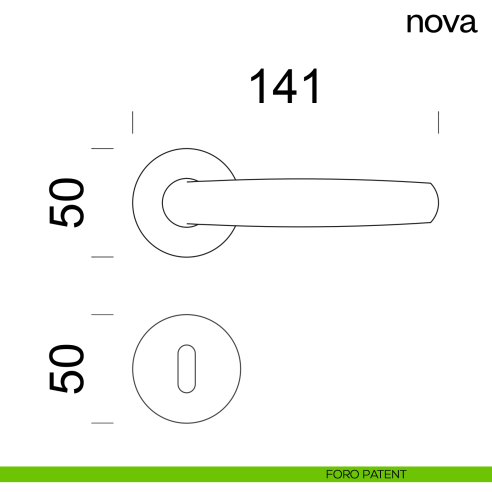 Maniglia per porta Nova dnd Handles con rosetta e bocchetta tonda