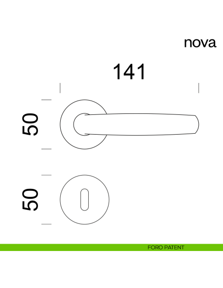 Maniglia per porta Nova dnd Handles con rosetta e bocchetta tonda