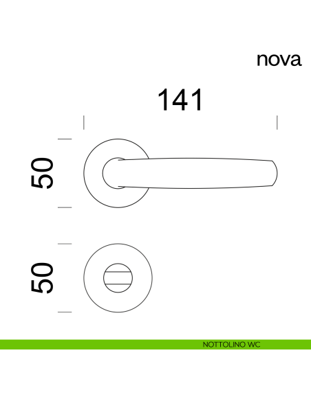 Maniglia per porta Nova dnd Handles con rosetta e bocchetta tonda