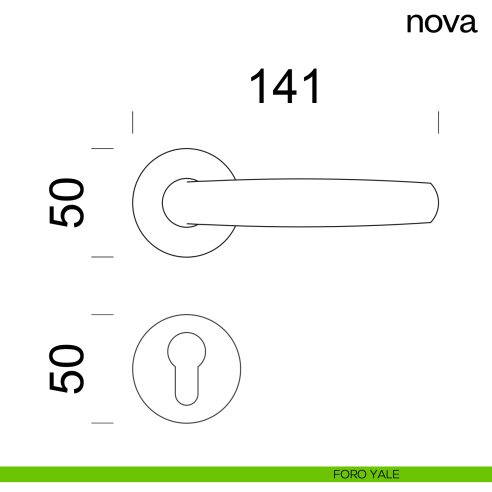 Maniglia per porta Nova dnd Handles con rosetta e bocchetta tonda