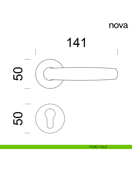 Maniglia per porta Nova dnd Handles con rosetta e bocchetta tonda