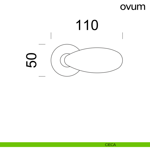 Maniglia a uovo per porta Ovum Dnd Handles con rosetta tonda cieca