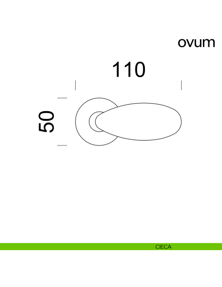Maniglia a uovo per porta Ovum Dnd Handles con rosetta tonda cieca