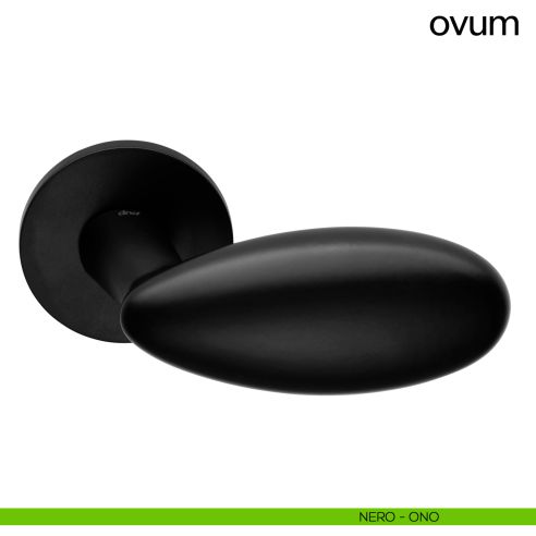 Maniglia a uovo per porta Ovum Dnd Handles con rosetta tonda nero