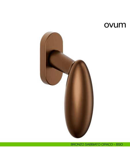 Maniglia per finestra martellina DK Ovum dnd bronzo sabbiato opaco