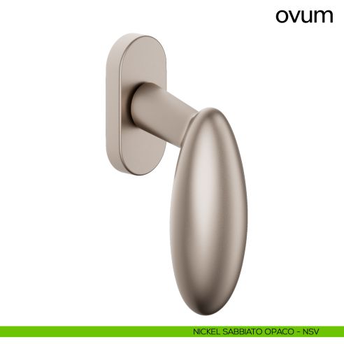 Maniglia per finestra martellina DK Ovum dnd nickel sabbiato opaco