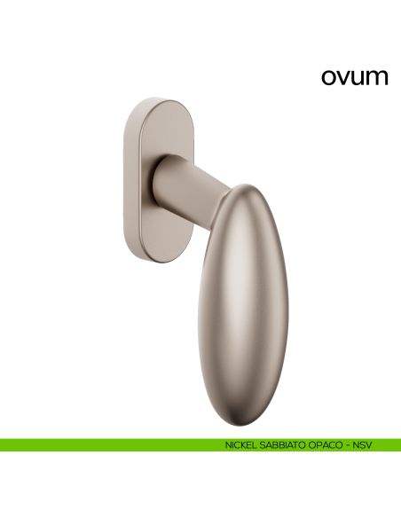 Maniglia per finestra martellina DK Ovum dnd nickel sabbiato opaco
