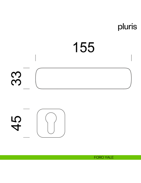 Maniglia per porta Pluris dnd Handles foro yale