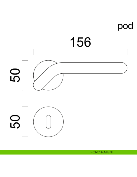 Maniglia per porta Pod dnd handles con rosetta tonda foro patent