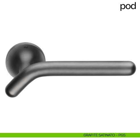 Maniglia per porta Pod dnd handles con rosetta tonda grafite satinato