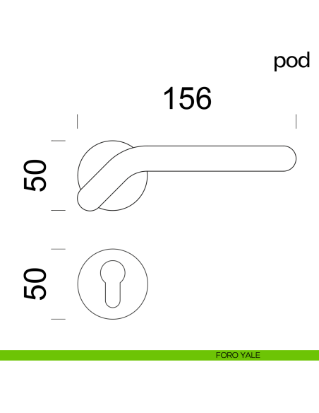 Maniglia per porta Pod dnd handles con rosetta tonda foro yale