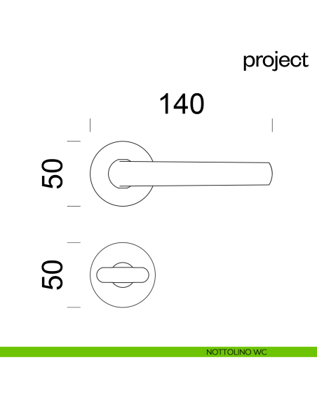 Maniglia per porta Project dnd Handles nottolino wc