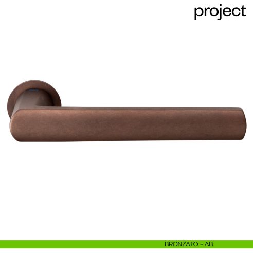 Maniglia per porta Project dnd Handles con rosetta minimale Unico bronzato