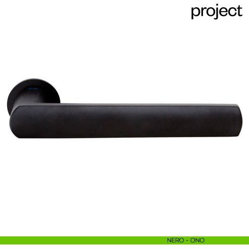 Maniglia per porta Project dnd Handles con rosetta minimale Unico nero