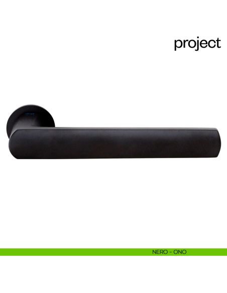 Maniglia per porta Project dnd Handles con rosetta minimale Unico nero