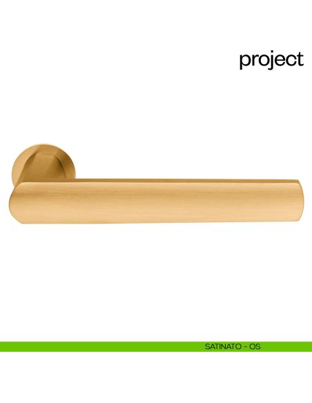 Maniglia per porta Project dnd Handles con rosetta minimale Unico satinato
