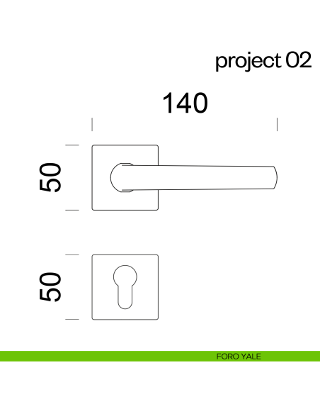 Maniglia per porta Project 02 dnd Handles foro yale