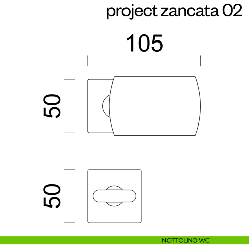 Maniglia per porta Project 02 Zancata dnd Handles nottolino wc