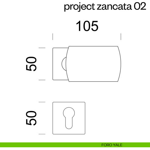 Maniglia per porta Project 02 Zancata dnd Handles foro yale