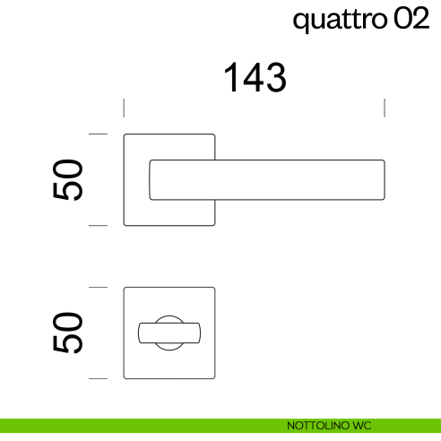 Maniglia per porta Quattro 02 dnd Handles nottolino wc