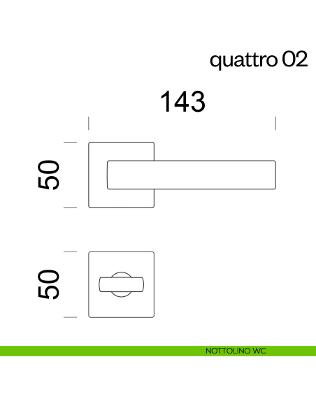 Maniglia per porta Quattro 02 dnd Handles nottolino wc