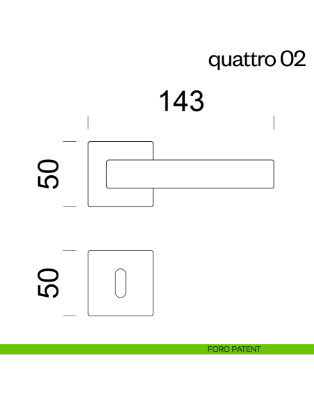 Maniglia per porta Quattro 02 dnd Handles foro patent