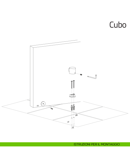 Fermaporta magnetico Cubo Olivari MONTAGGIO
