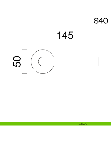 Maniglia per porta in acciaio S40 dnd Handles cieca