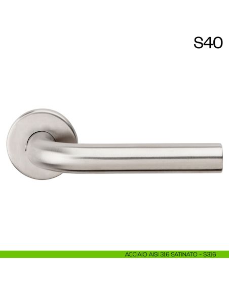 Maniglia per porta in acciaio S40 dnd Handles