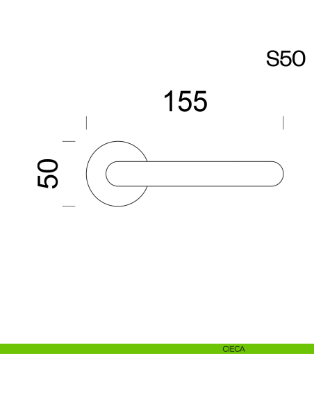 Maniglia per porta in acciaio S50 dnd Handles cieca
