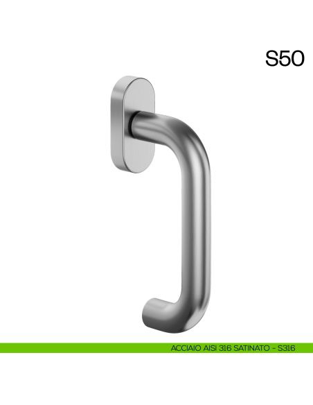 Maniglia per finestra martellina DK in acciaio S55 dnd Handles