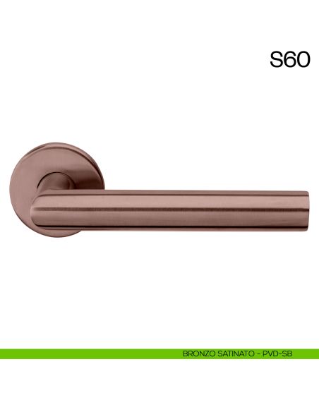 Maniglia per porta in acciaio S60 dnd Handles bronzo satinato