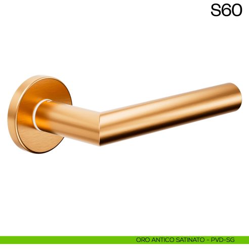 Maniglia per porta in acciaio S60 dnd Handles oro antico satinato