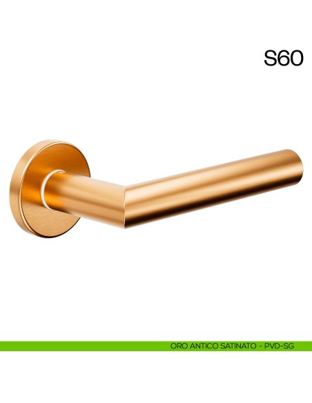 Maniglia per porta in acciaio S60 dnd Handles oro antico satinato
